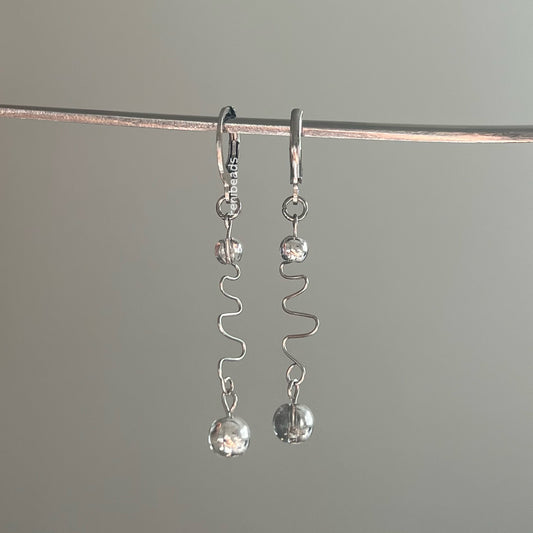 Silver Swirly Dangle Earrings