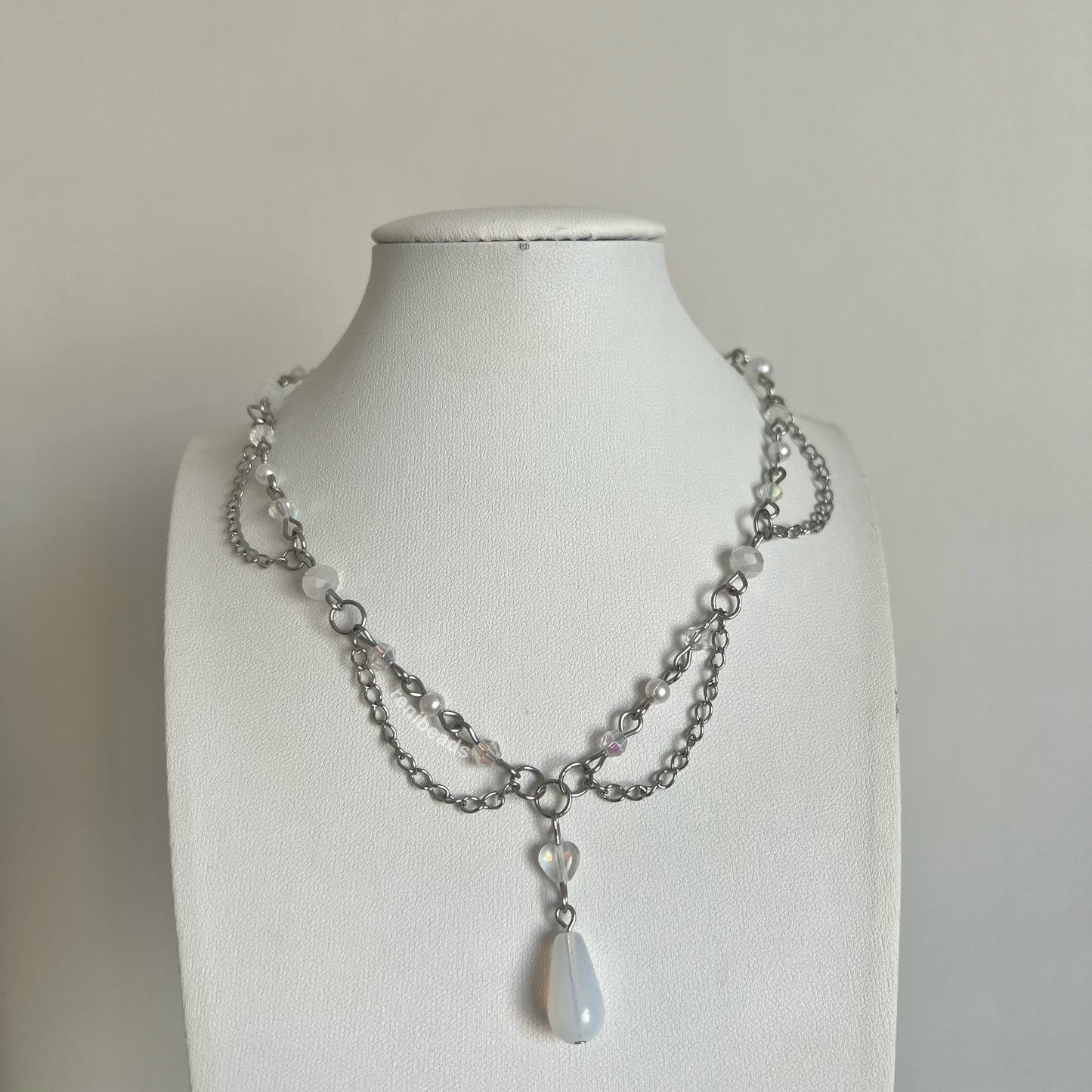 Opalite Drop Dainty Necklace