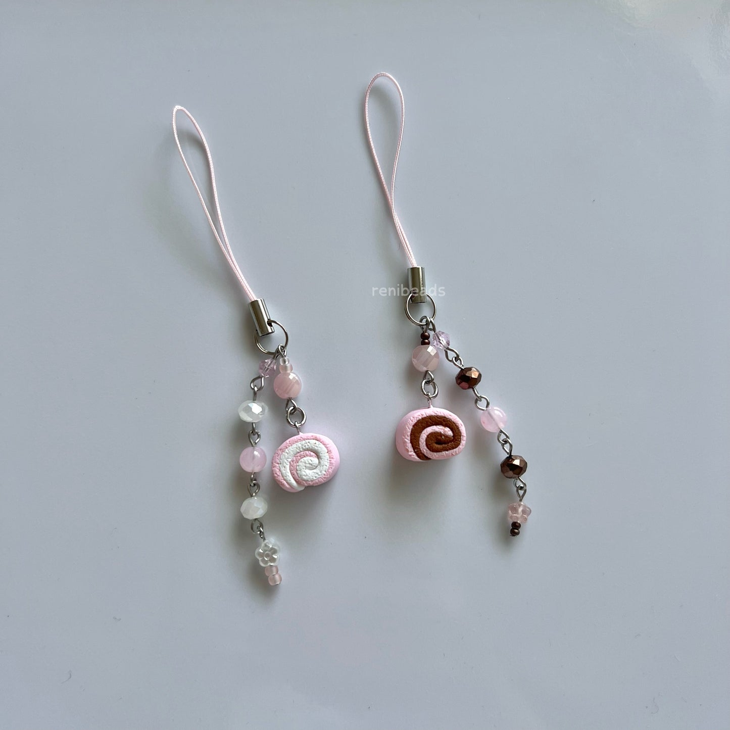 Strawberry Choco Cake Roll Phone Charms