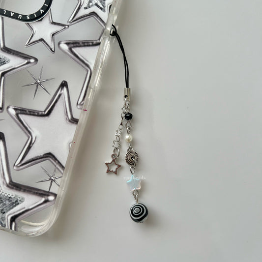 Bullseye Black Phone Charm