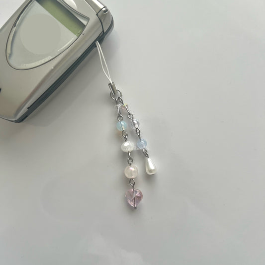 Pink and Blue Heart Charm | Cotton Candy