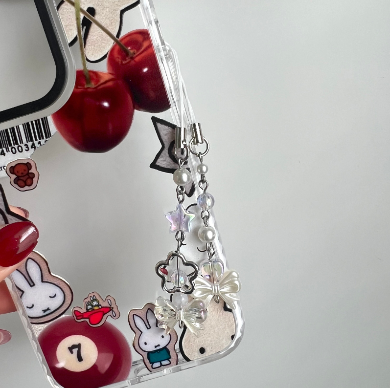 Dainty White Phone Charms