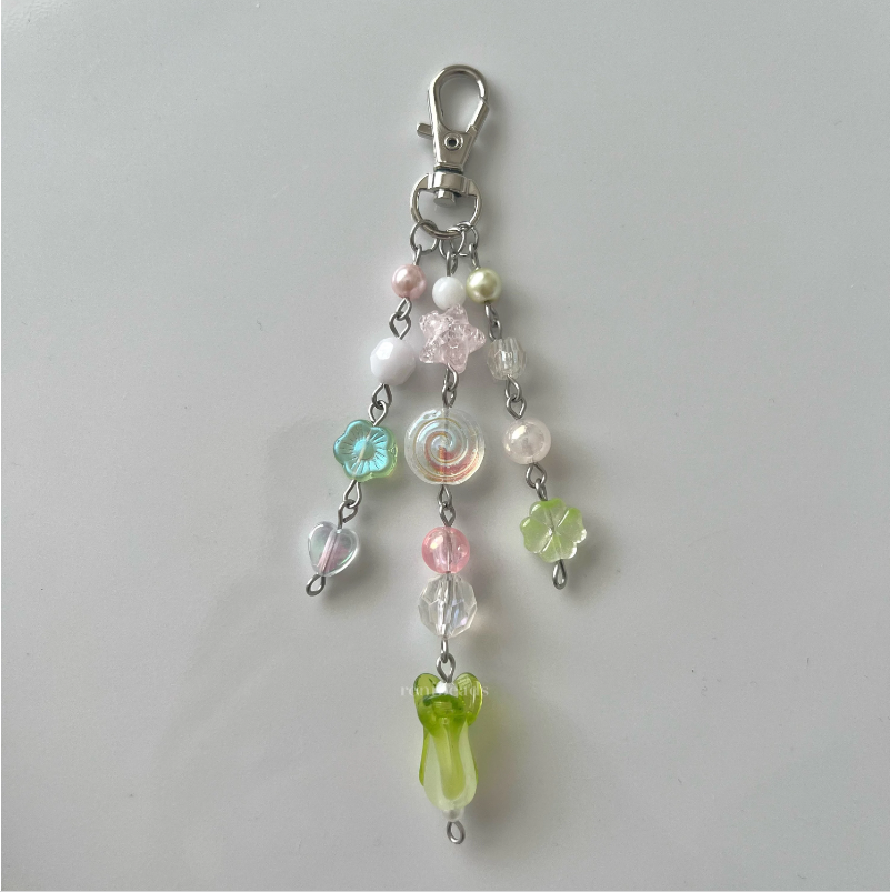 Bokchoy Keychain- Kawaii Beaded Keychain