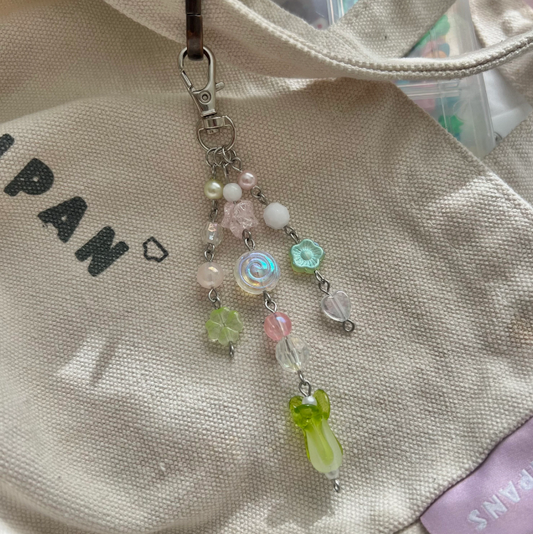 Bokchoy Keychain- Kawaii Beaded Keychain