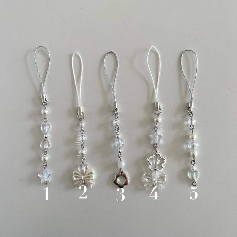 Dainty White Phone Charms