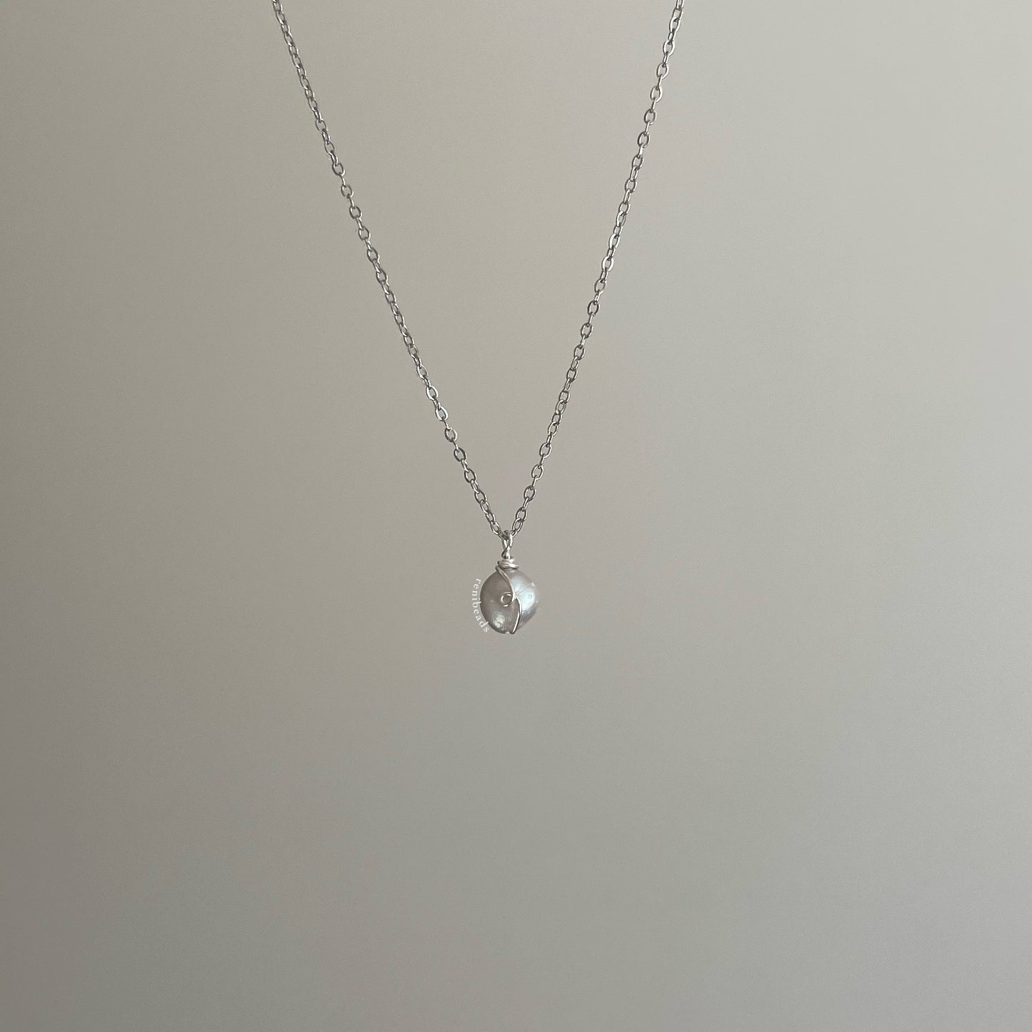 Silver Looped Pearl Necklace