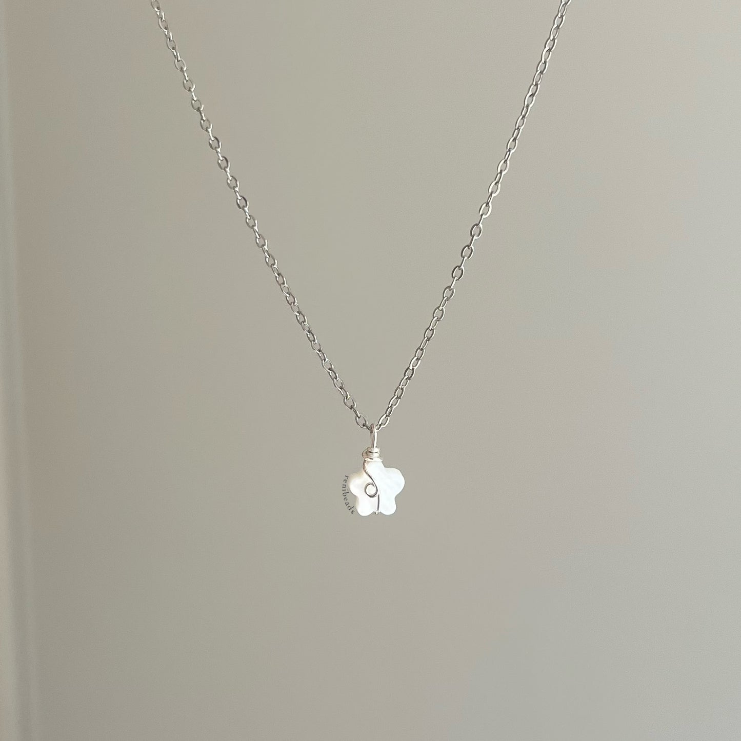 Silver Looped Mini Flower Necklace