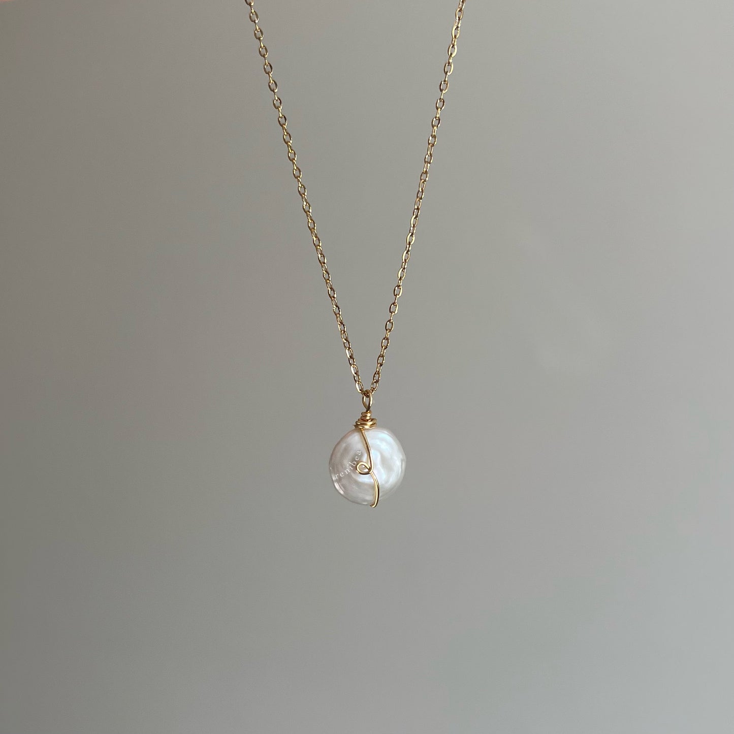 Gold Looped Circle Pearl Necklace