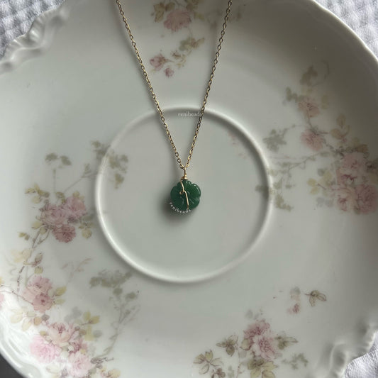 Maru Deep Green Flower Necklace