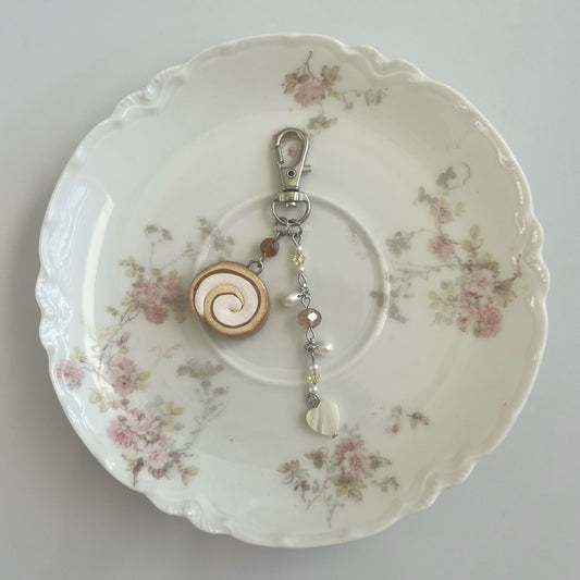 Caramel Cream Cake Roll Keychain