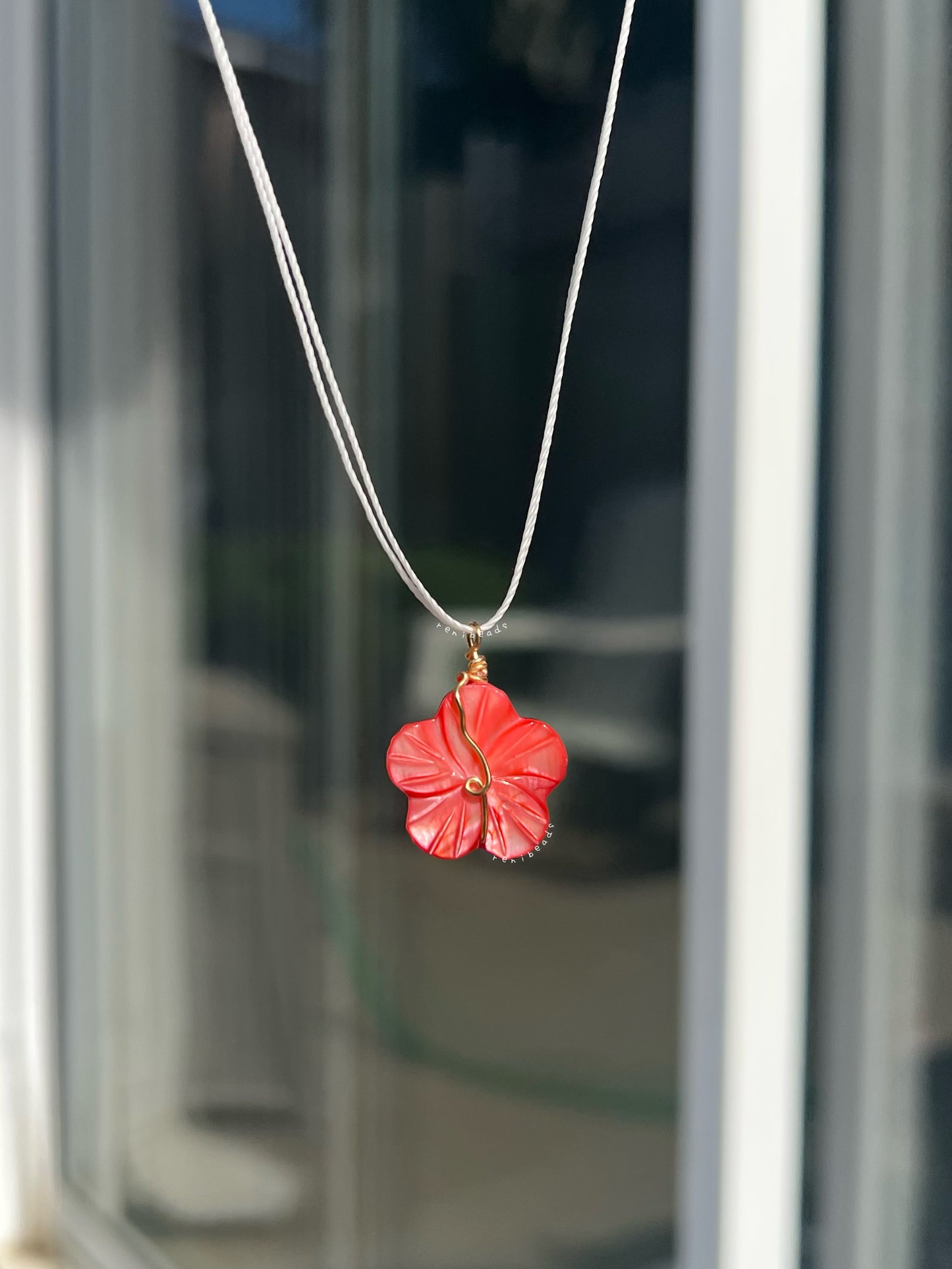 Cherry Hibiscus String Necklace