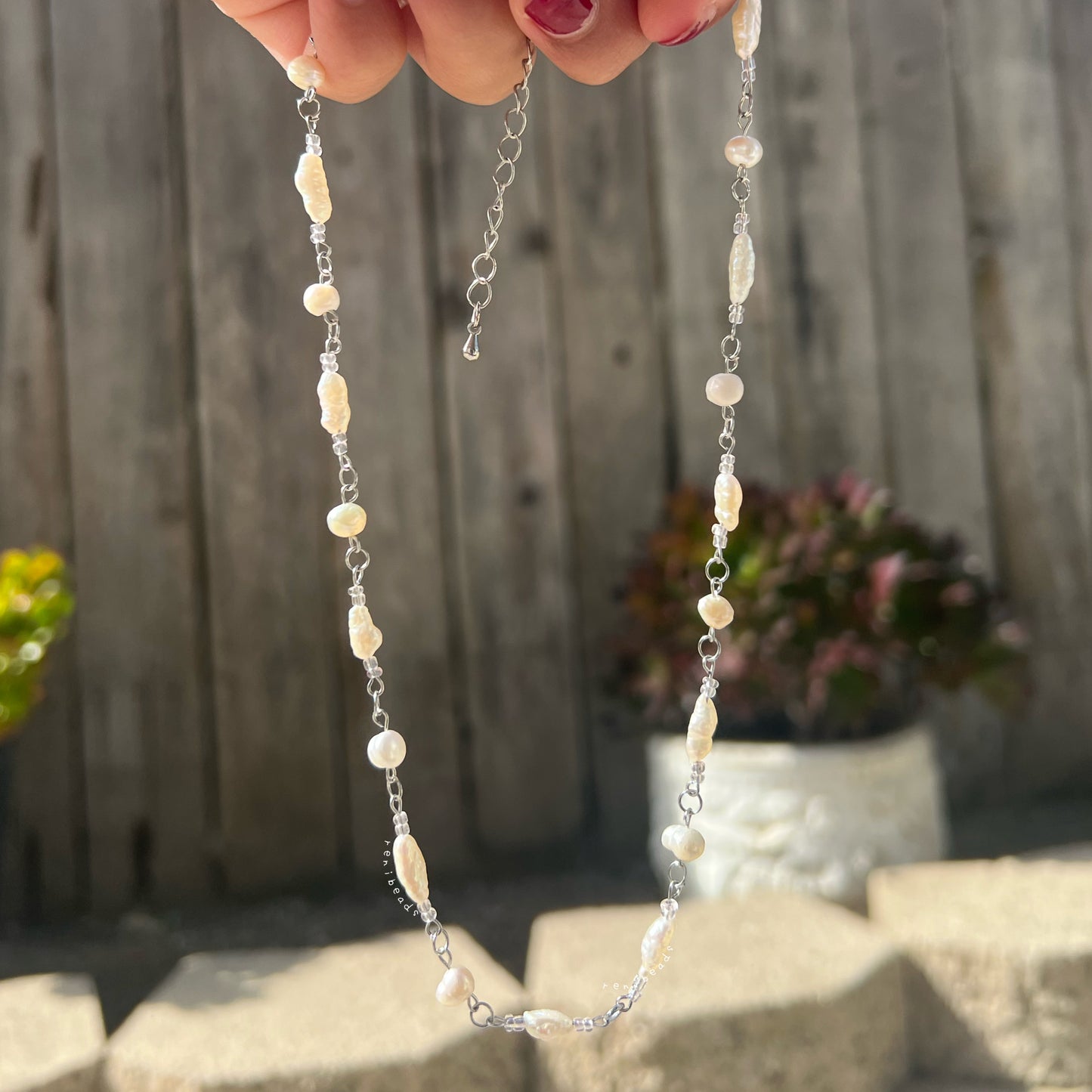 Beaded Pearl Necklace