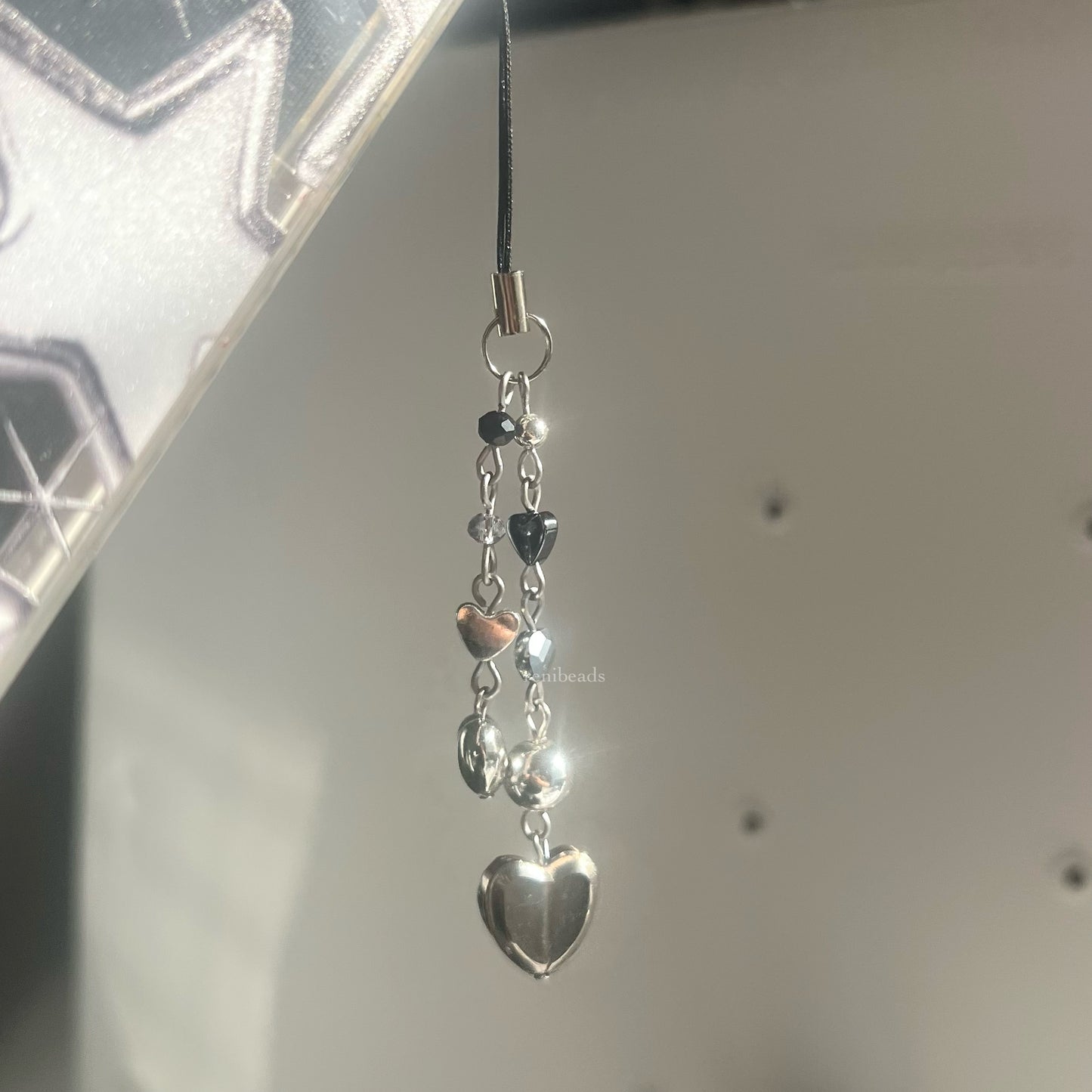 Chrome Heart Beaded Phone Charm