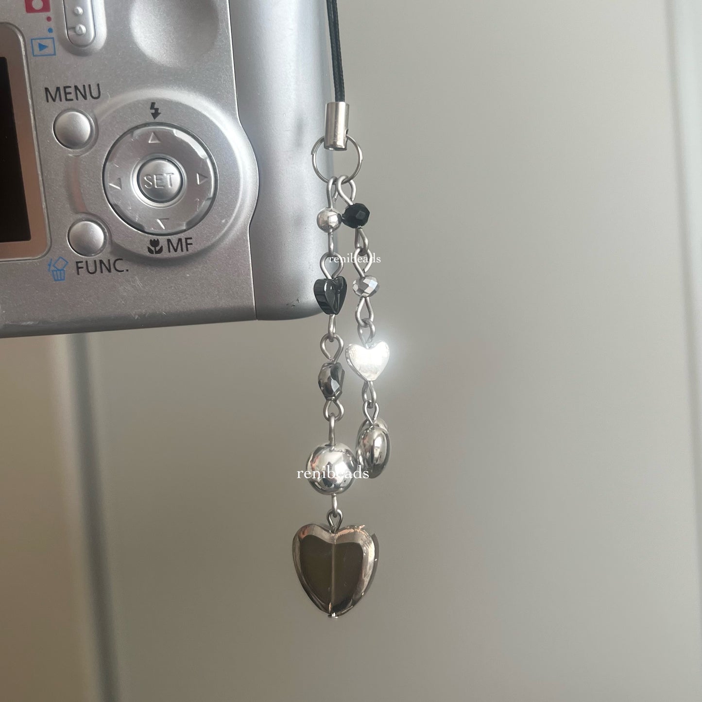 Chrome Heart Beaded Phone Charm