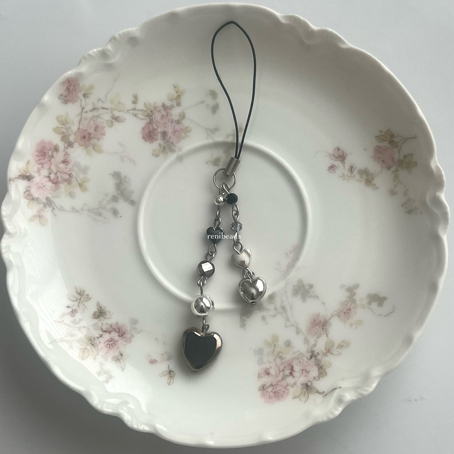 Chrome Heart Beaded Phone Charm