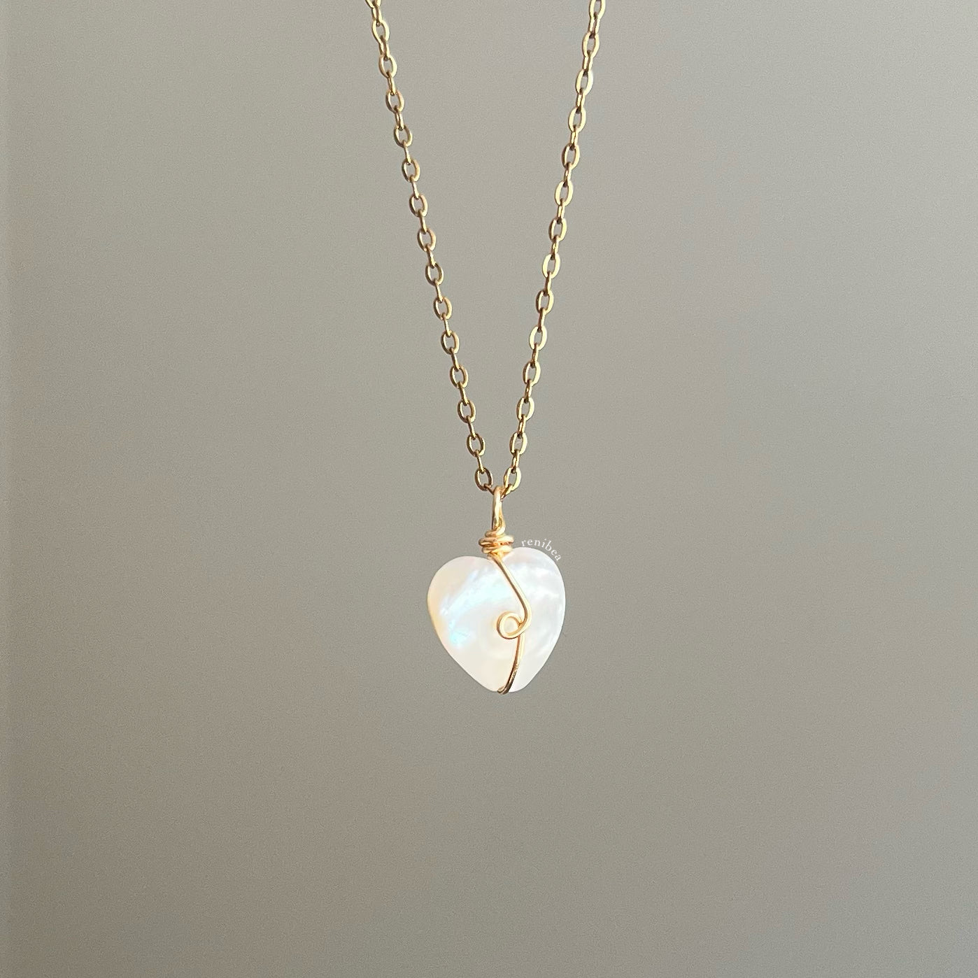 Gold Looped Heart Necklace
