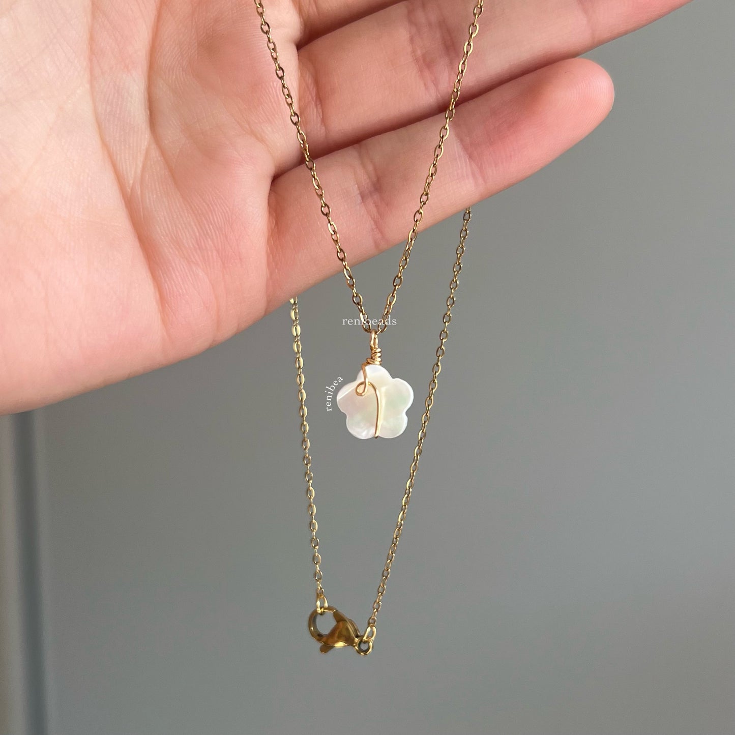 Gold Looped Flower Necklace