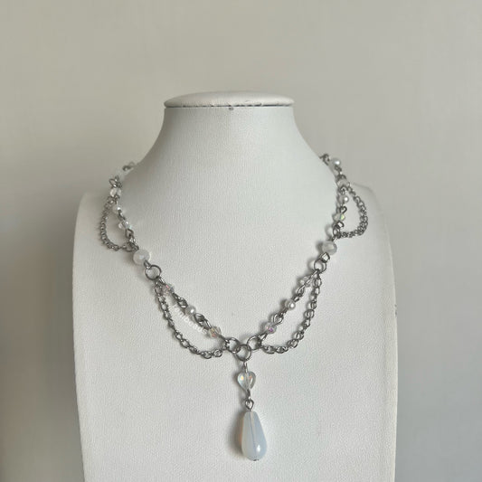 Opalite Drop Dainty Necklace
