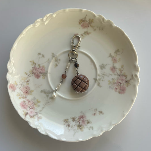 Chocolate Melon Pan Bread Keychain