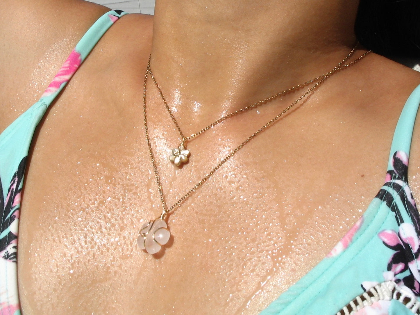 Rose Quartz Pearl Set