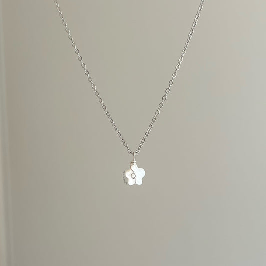 Silver Looped Mini Flower Necklace