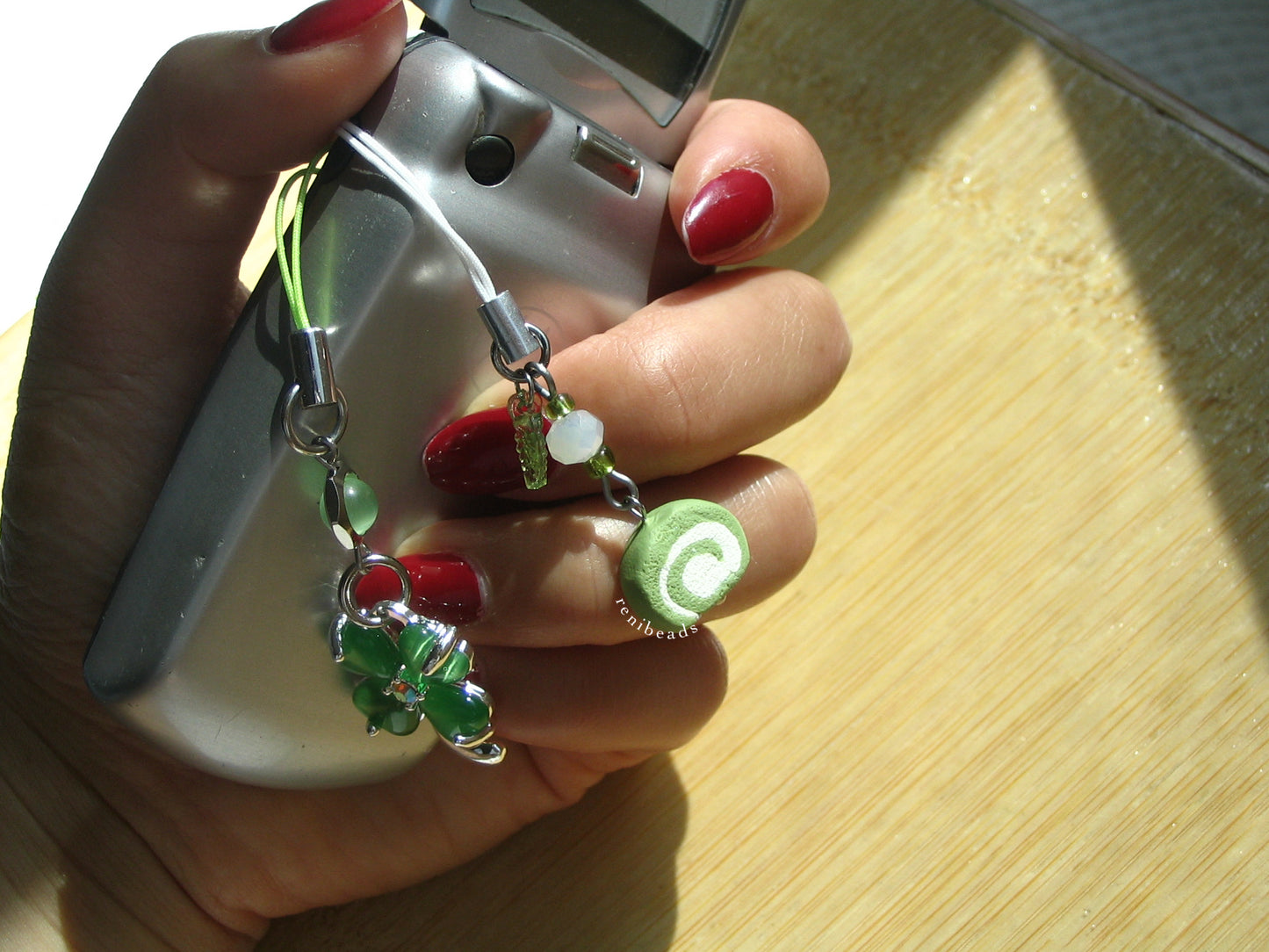 Matcha Cake Roll Phone Charms
