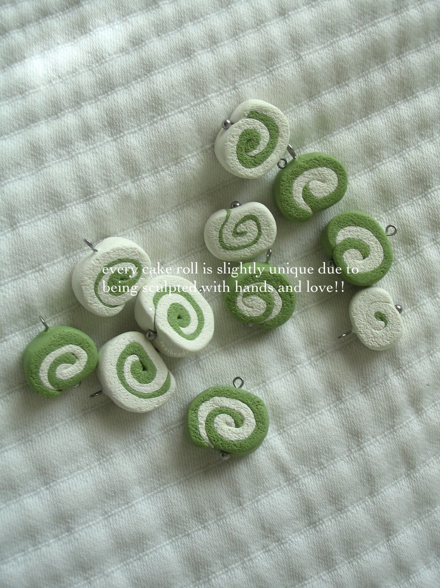 Matcha Cake Roll Phone Charms
