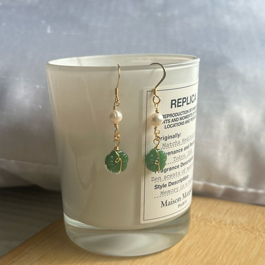 Maru Green Flower Earrings
