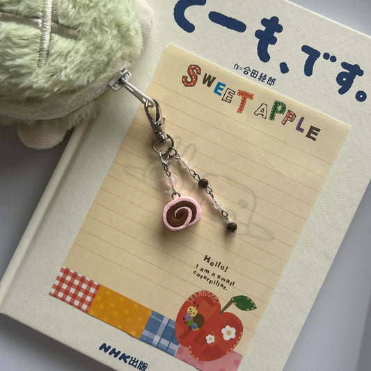 Strawberry Chocolate Cake Roll Keychain