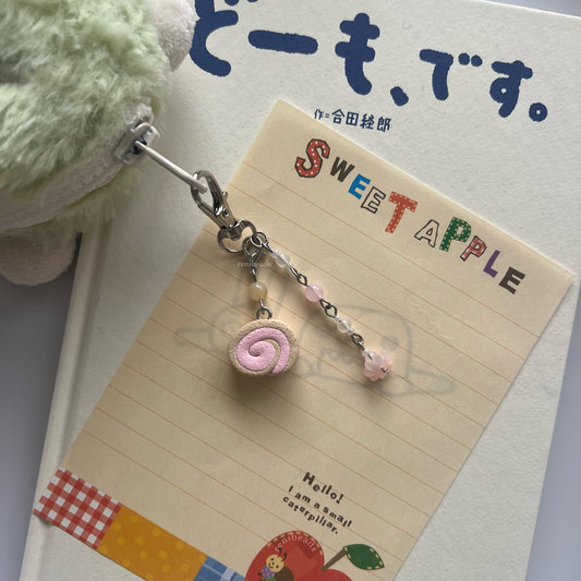 Strawberry Creme Cake Roll Keychain