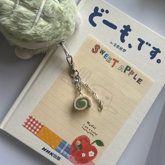 Matcha Cake Roll Keychain