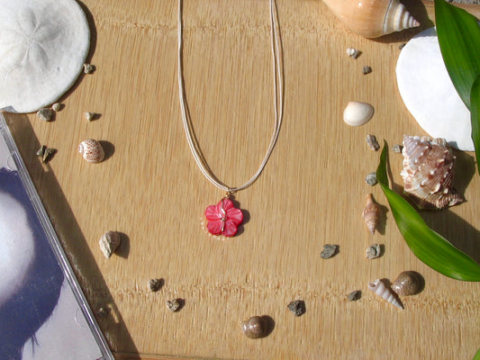 Cherry Hibiscus String Necklace