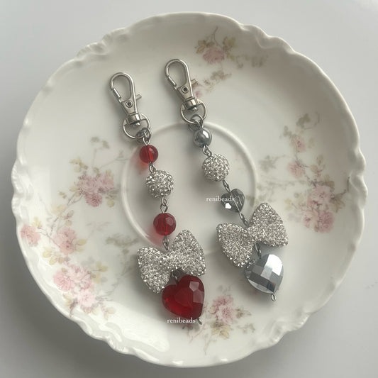 McBling Heart Keychains