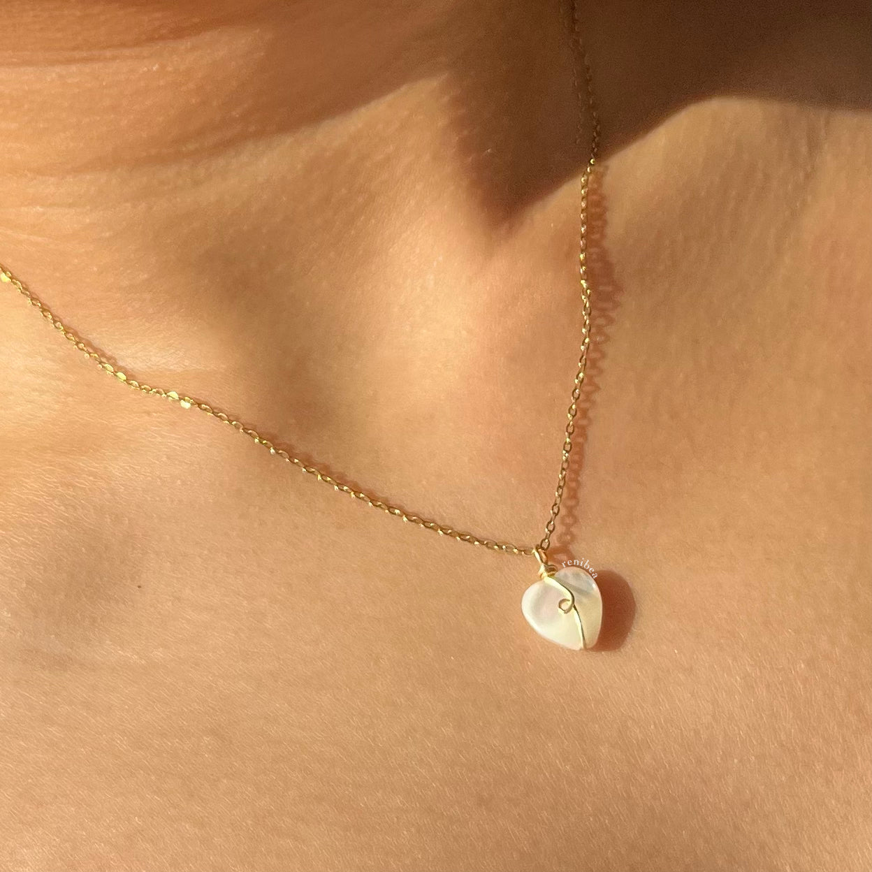 Gold Looped Heart Necklace