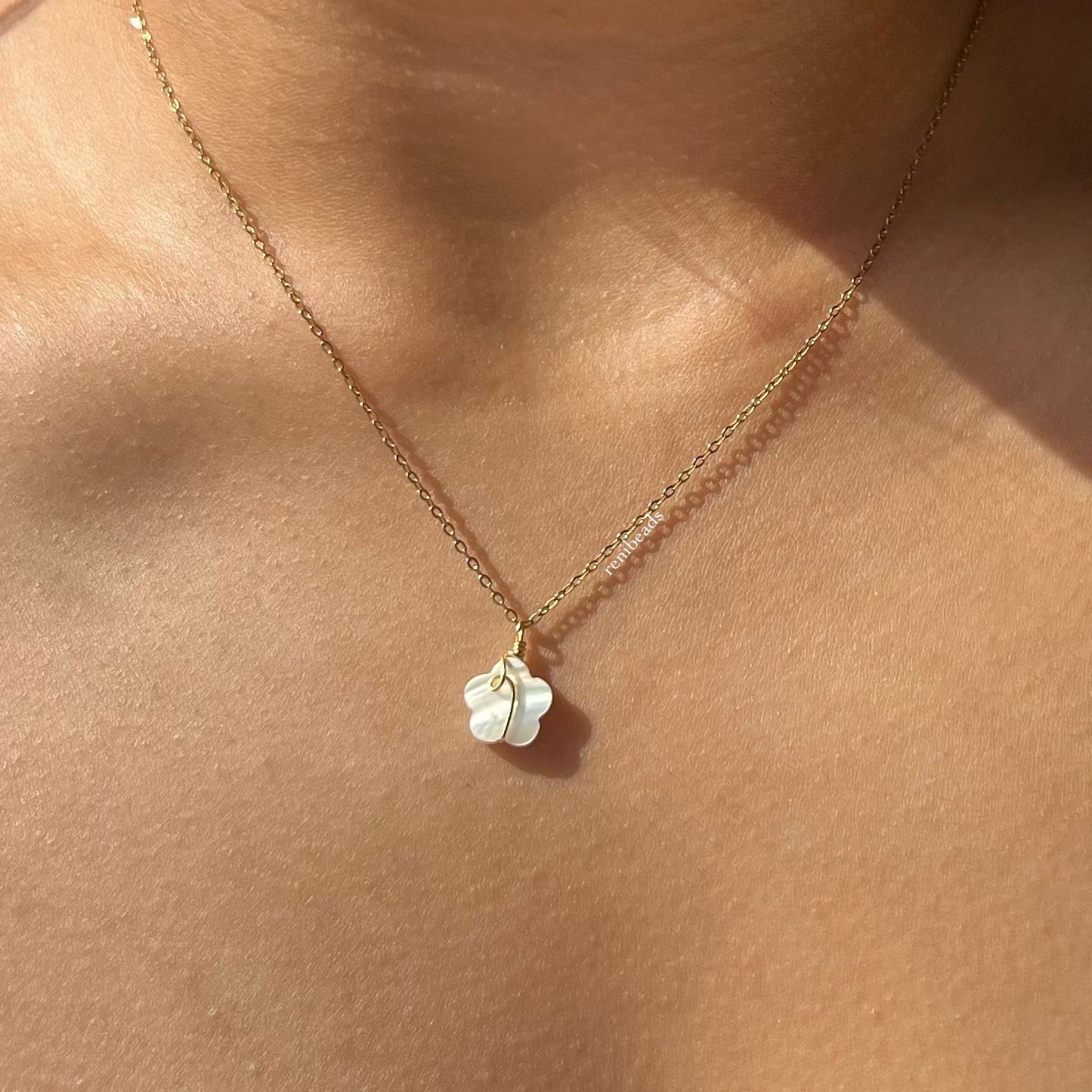 Gold Looped Flower Necklace